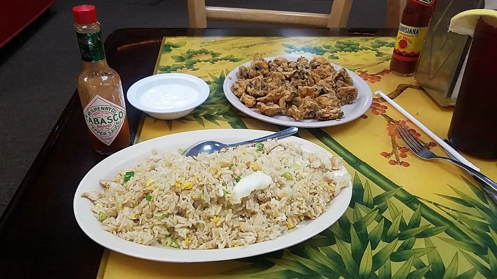 Fried Mushrooms and Fried Rice